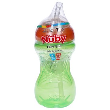 Nuby No Spill Flexi Straw 10 oz Cup, Assorted Colors
