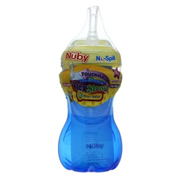 Nuby No Spill Flexi Straw 10 oz Cup, Assorted Colors