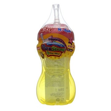 Nuby No Spill Flexi Straw 10 oz Cup, Assorted Colors