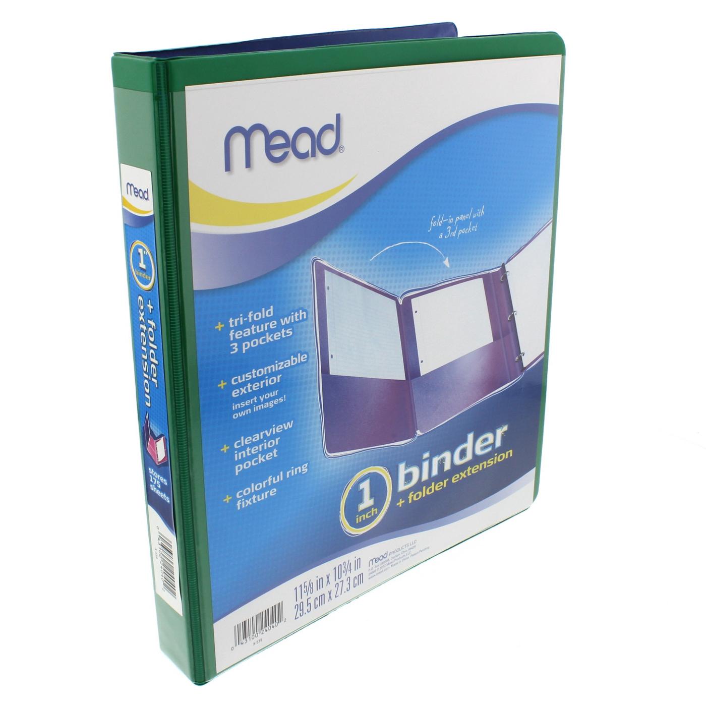 MEAD Heat Sealed Binder With Tri-Fold,  Assorted Colors; image 1 of 6