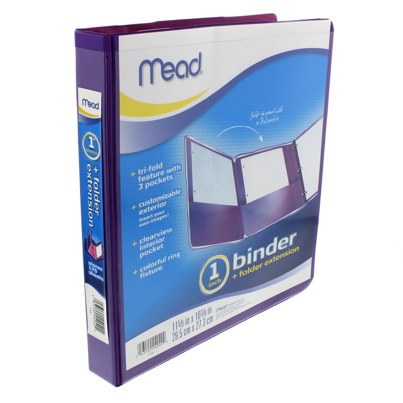 MEAD Heat Sealed Binder With Tri-Fold,  Assorted Colors; image 2 of 6