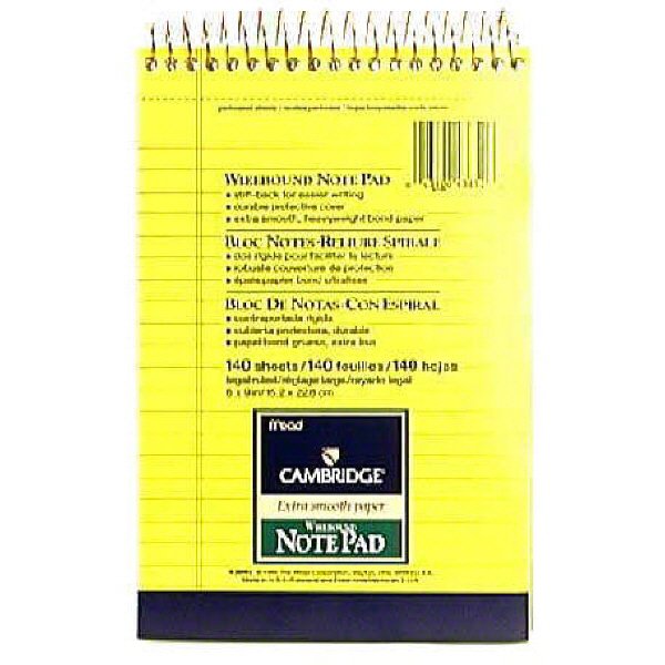 Cambridge Topbound StiffBack Wide Ruled Steno Book, 140 Sheets, Navy Shop School & Office