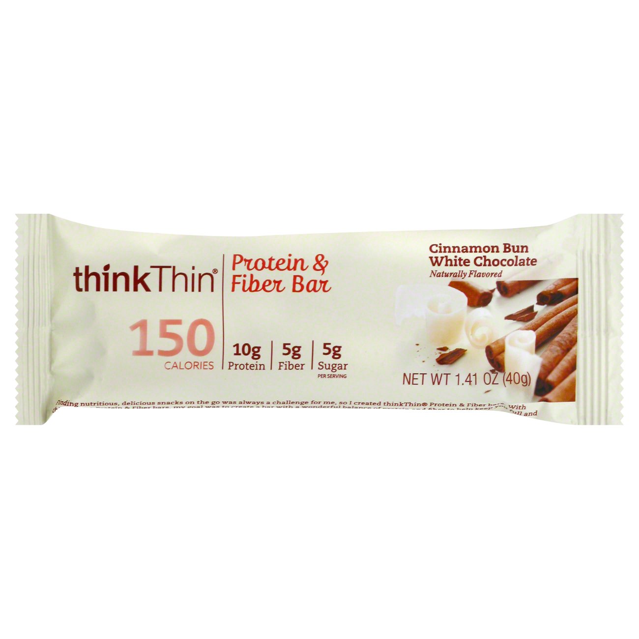 thinkThin 10g Protein Bar - Cinnamon Bun White Chocolate - Shop Granola ...