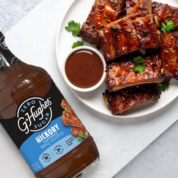 G Hughes Smokehouse Zero Sugar Hickory Flavored BBQ Sauce, 18 oz