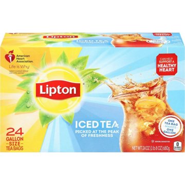 Lipton Gallon-Sized Black Unsweetened Iced Tea Bags, 24 ct