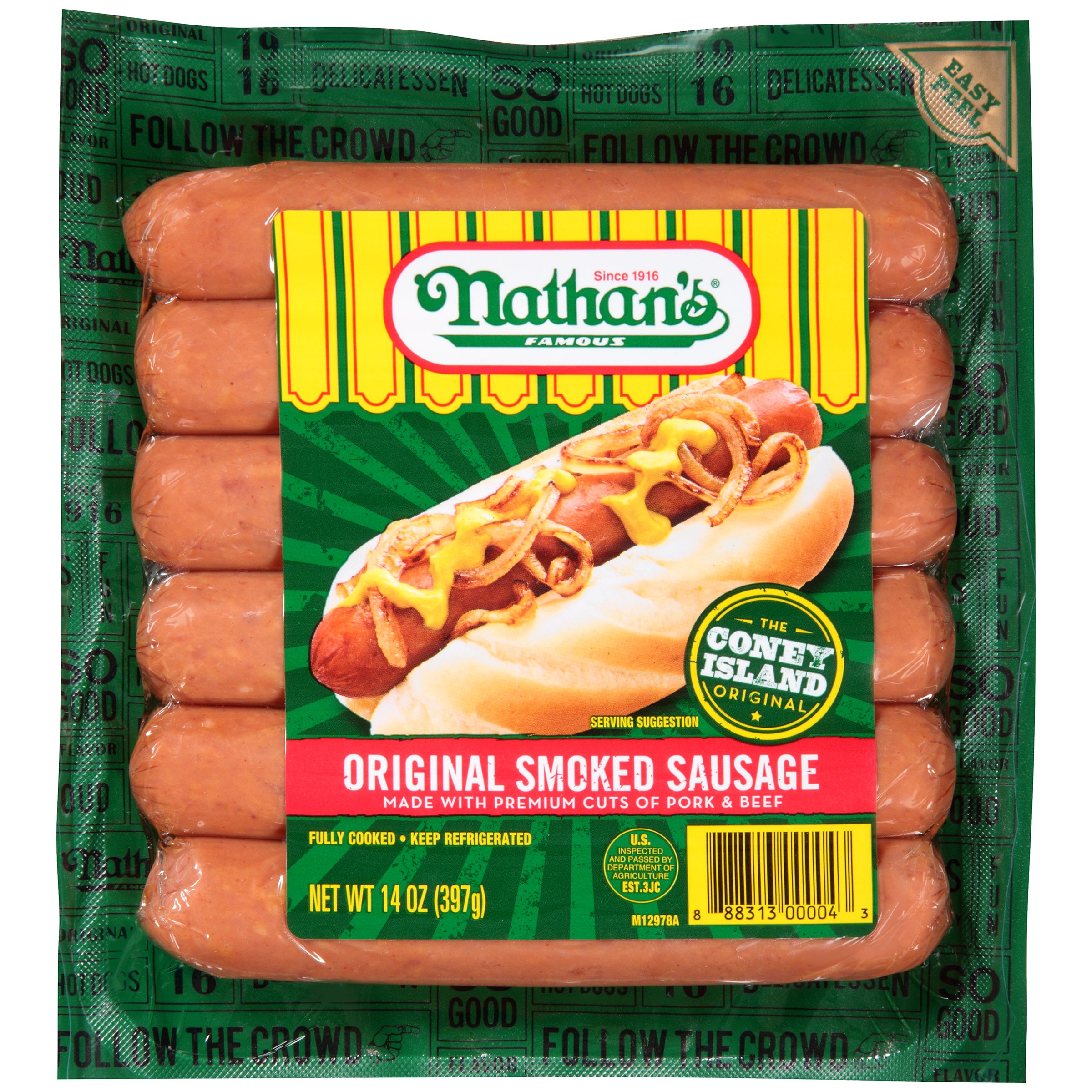 Nathan's Original Smoked Sausage Links Shop Sausage at HEB