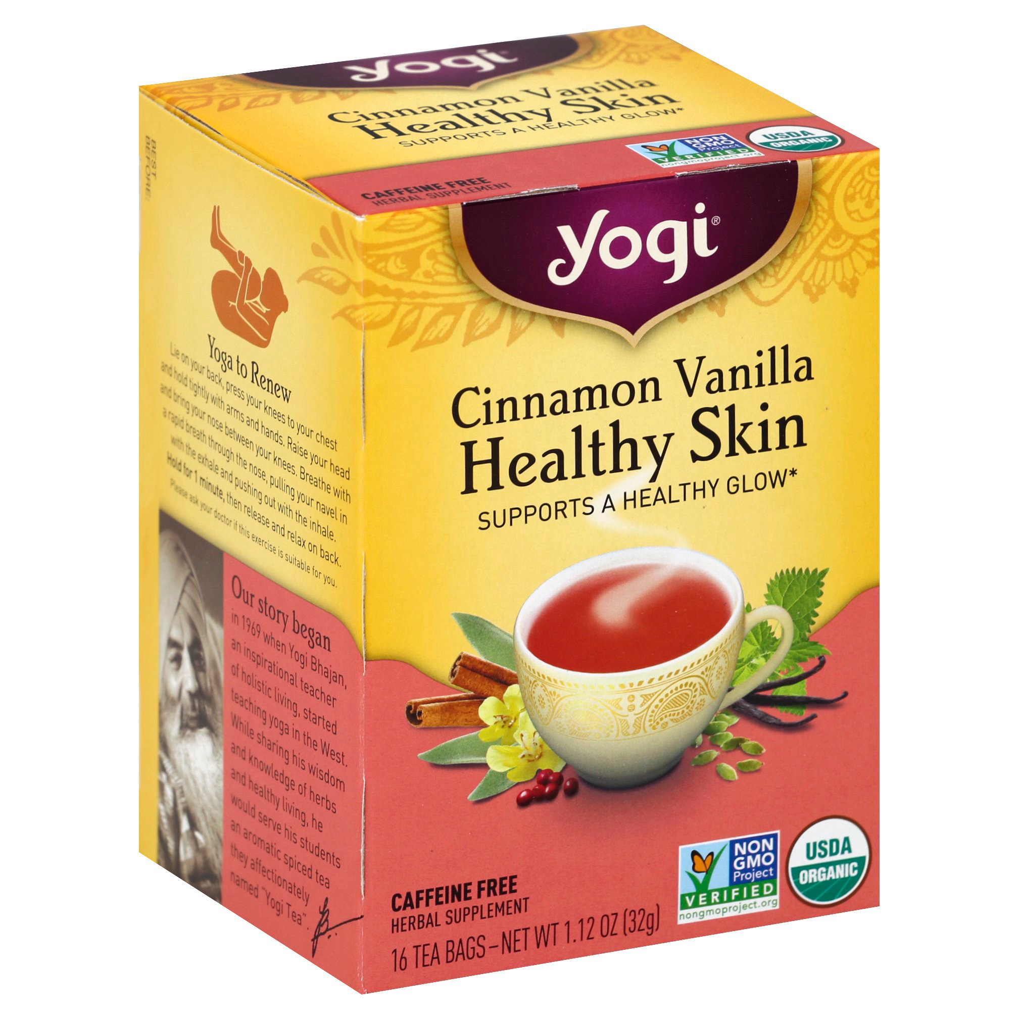Yogi Cinnamon Vanilla Healthy Skin Caffeine Free Tea - Shop Tea at H-E-B