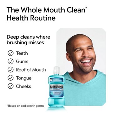 Listerine Ultraclean Antiseptic Mouthwash - Cool Mint, 16.9 oz