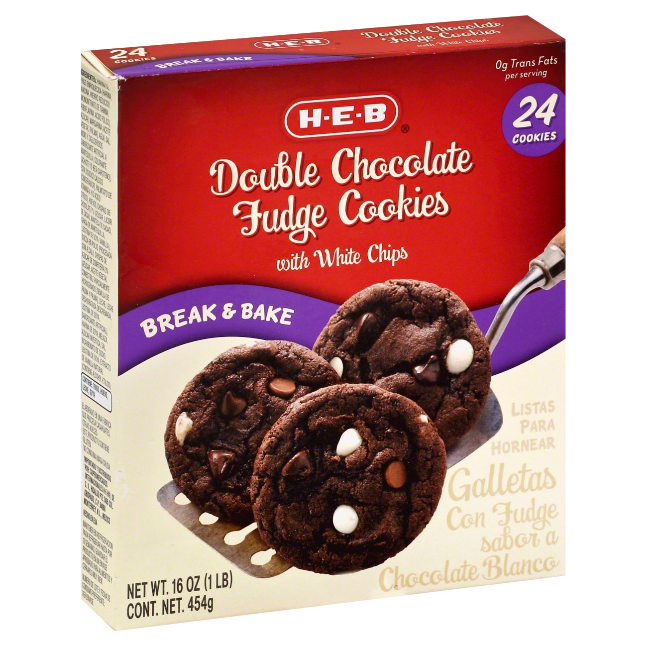 HEB Break & Bake Double Chocolate Fudge Cookies with White Chips