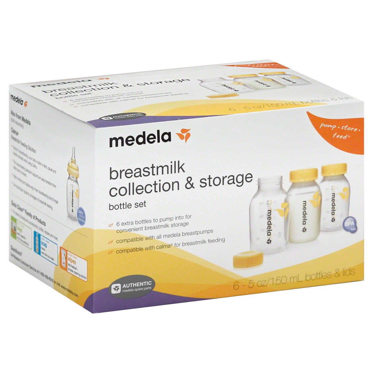  Medela Breast Milk Collection and Storage Bottles, 6 Pack, 5  Ounce Breastmilk Container, Compatible with Medela Breast Pumps and Made  Without BPA : Baby