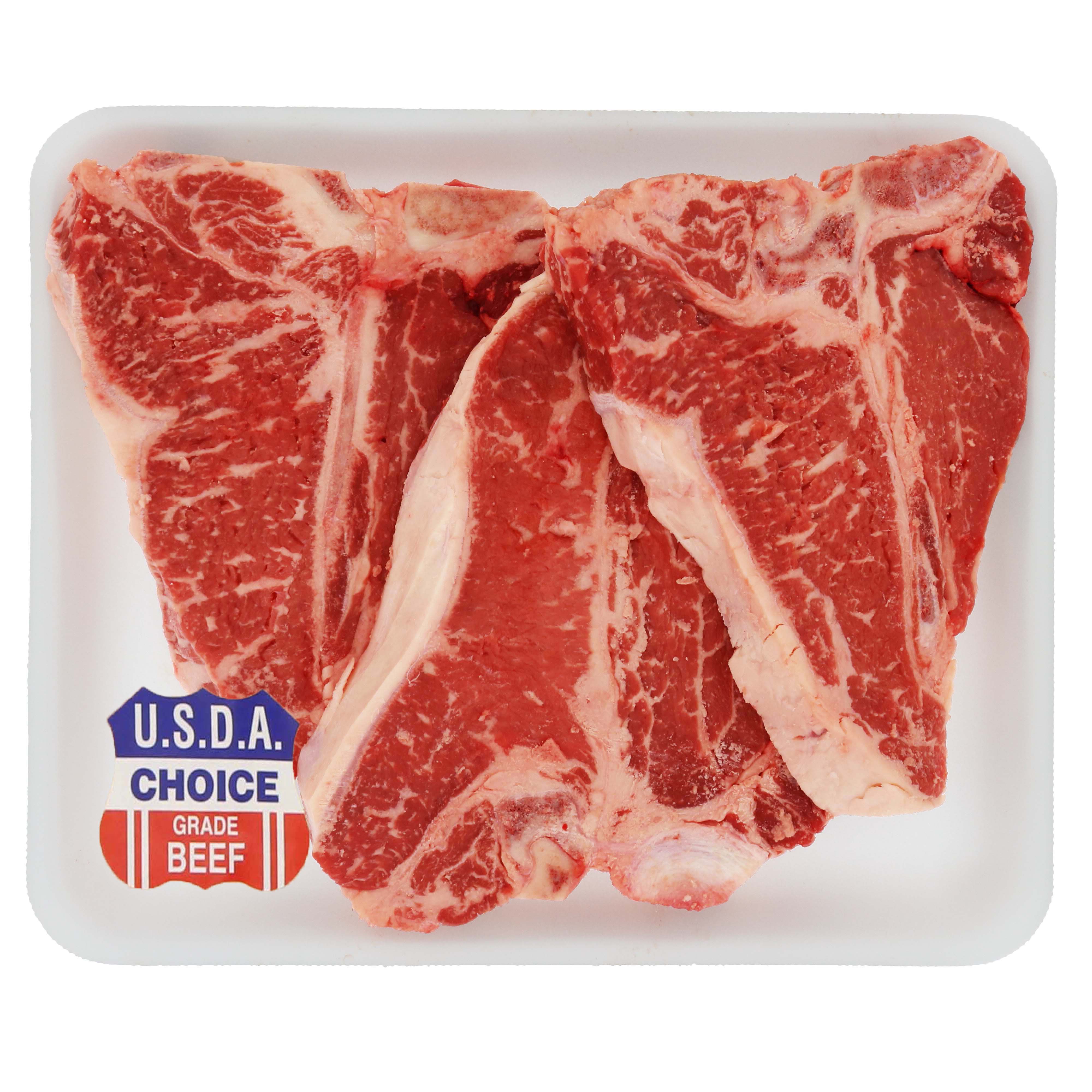 H-E-B Beef Loin T-Bone Steak Value Pack, USDA Choice, 3-4 Steaks - Shop ...