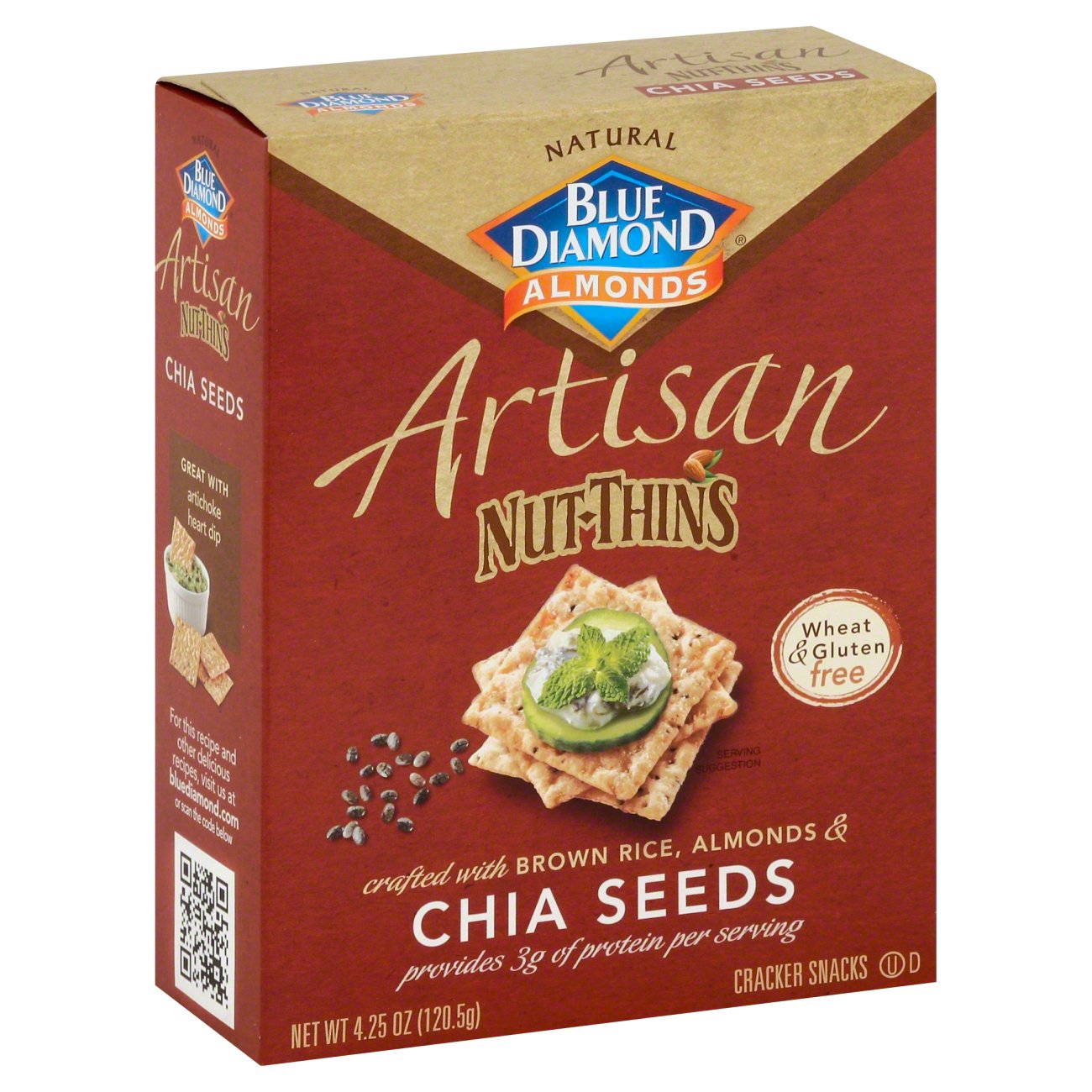 Blue Diamond Artisan NutThins Chia Seeds Crackers Shop Crackers