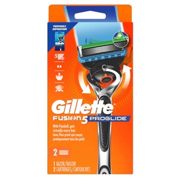 Gillette Fusion5 ProGlide Shaving Razor + 2 Blade Refills for Men