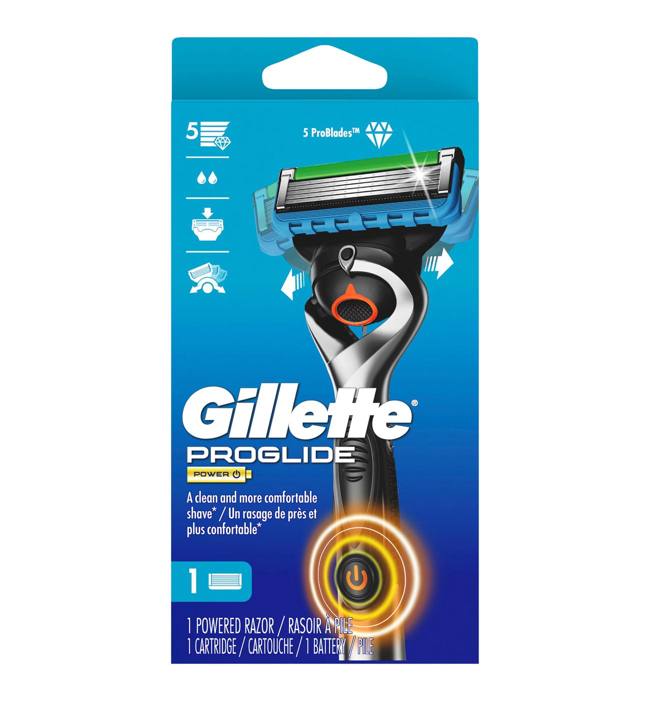 Bestrating Ijdelheid tobben Gillette ProGlide Power Razor + 1 Blade Refill - Shop Razors & Blades at  H-E-B