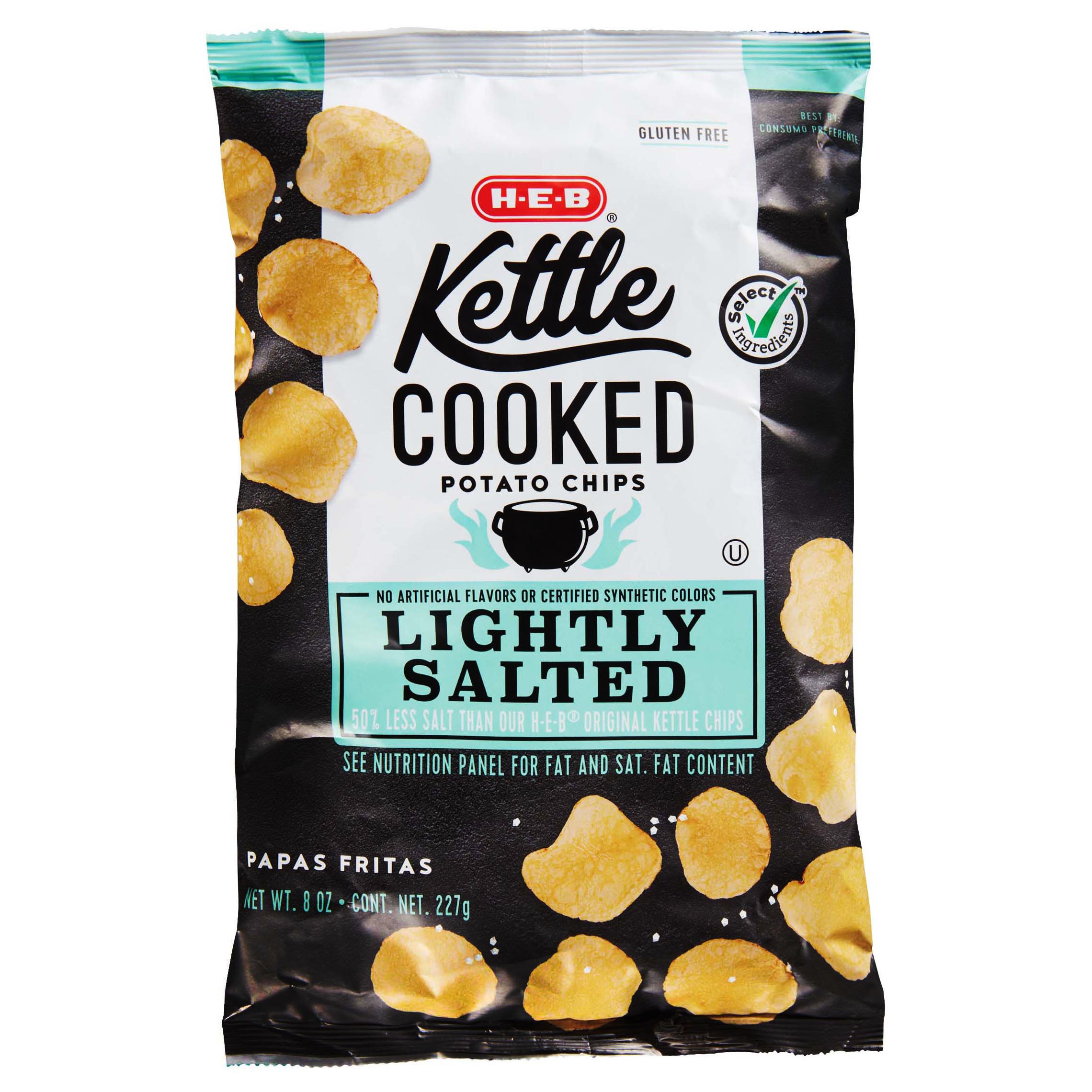 HEB Kettle Cooked Lightly Salted Potato Chips Shop Chips at HEB