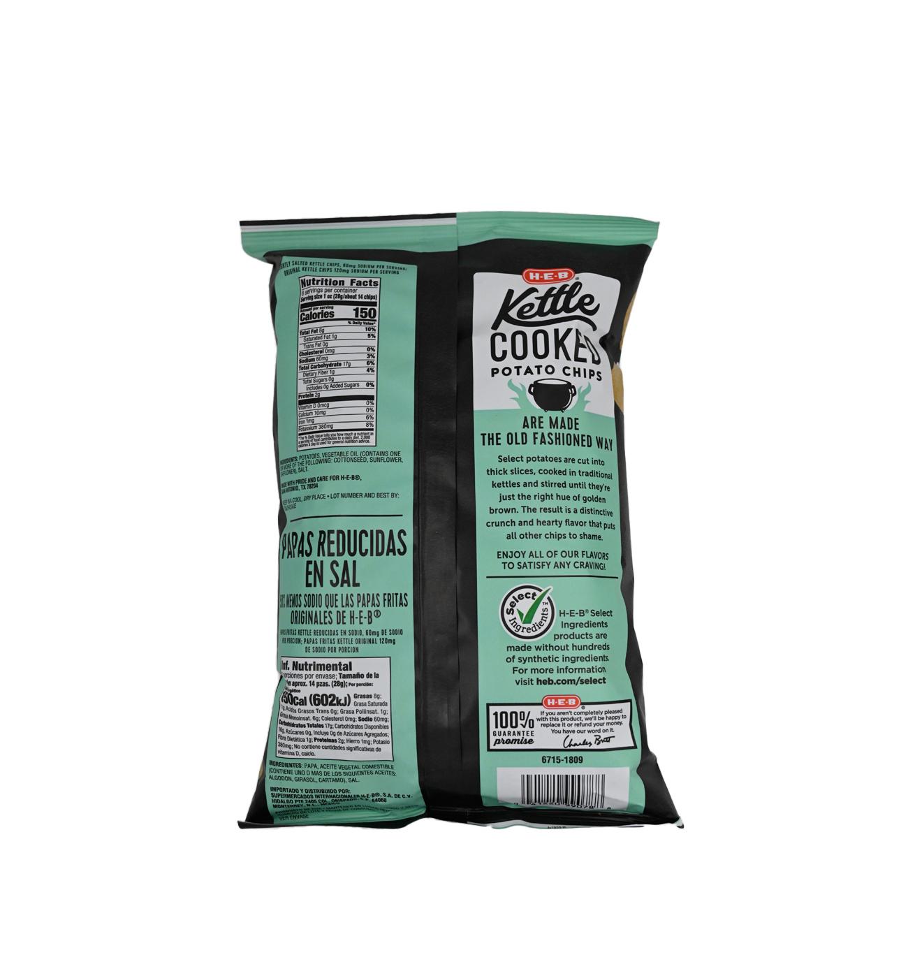 H-E-B Kettle Cooked Potato Chips - Lightly Salted; image 2 of 2
