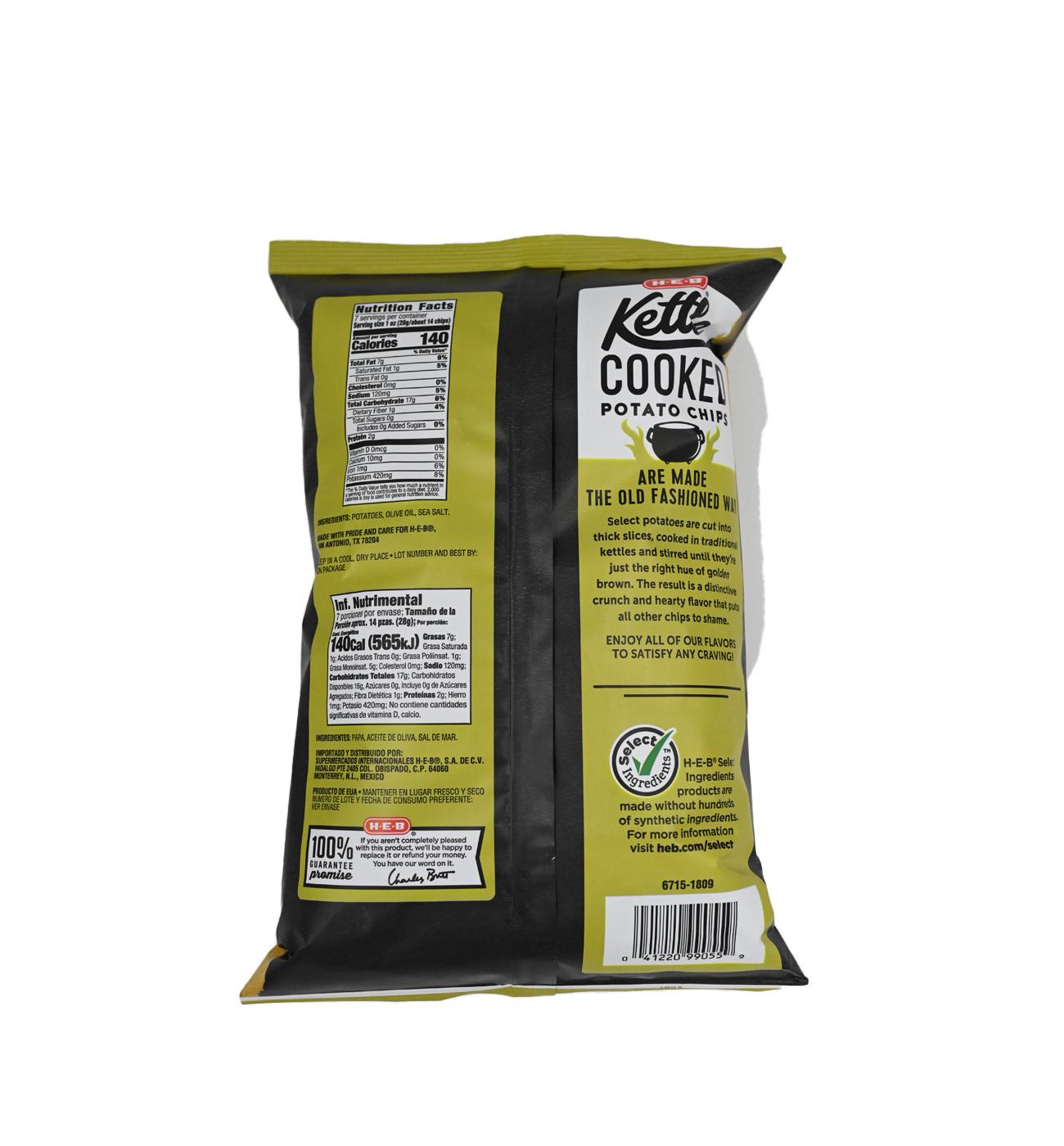 H-E-B Kettle Cooked Potato Chips - Olive Oil; image 2 of 2