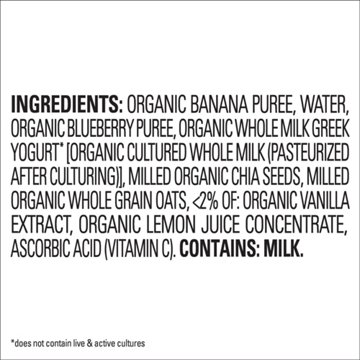 Happy Tot Stage 4 Organic Bananas Blueberries Yogurt & Oats + Super, 4 oz