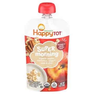 Happy Tot Stage 4 Organic Apples Cinnamon Yogurt & Oats + Super Chia, 4 oz