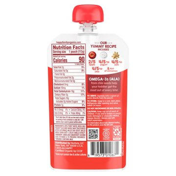 Happy Tot Stage 4 Organic Apples Cinnamon Yogurt & Oats + Super Chia, 4 oz