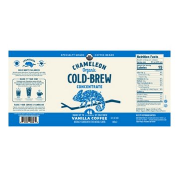 Chameleon Organic Vanilla Flavored Cold Brew Coffee Concentrate