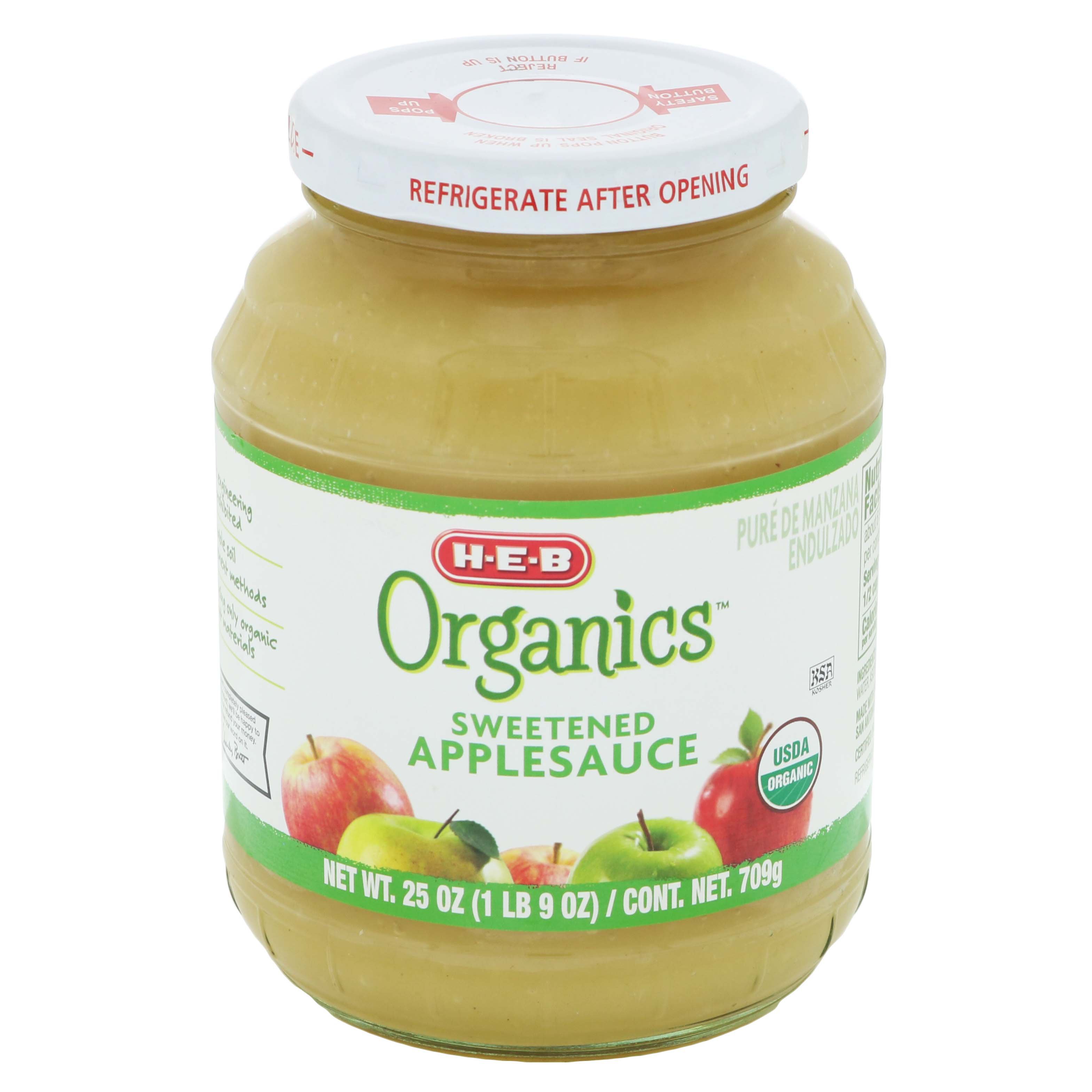 H-E-B Organics Sweetened Apple Sauce Jar - Shop Fruit At H-E-B