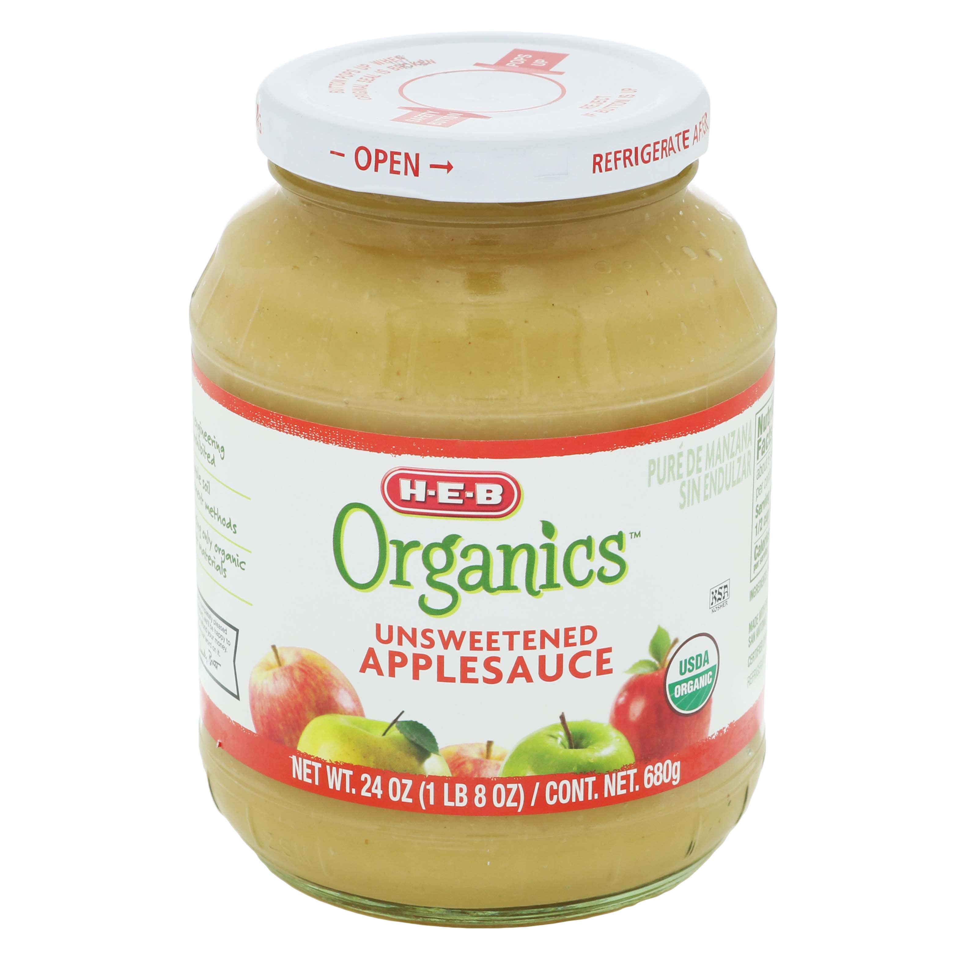 H E B Organics Unsweetened Apple Sauce Jar Shop Fruit At H E B