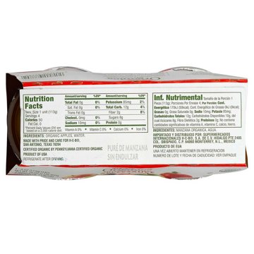 H-E-B Organics Unsweetened Applesauce Cups, 4 pk