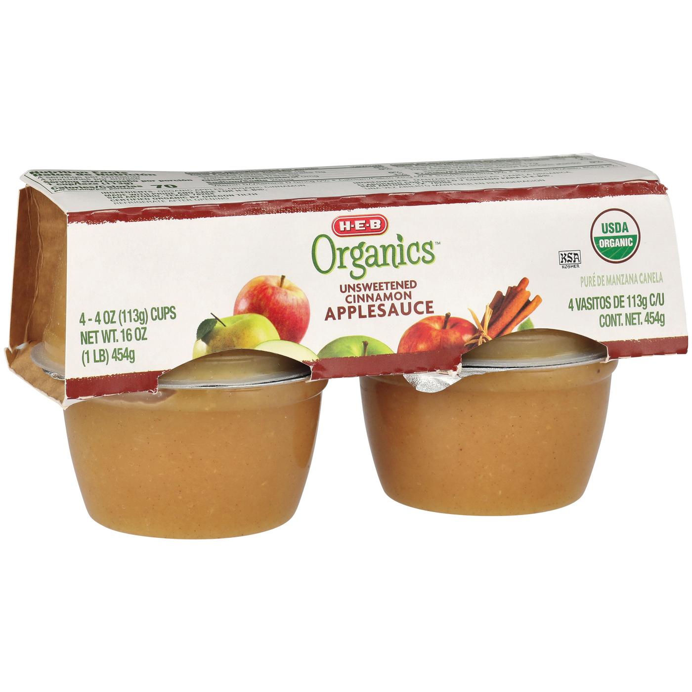 H-E-B Organics Cinnamon Applesauce Cups; image 2 of 2