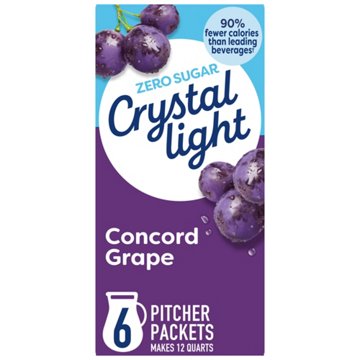 Crystal Light Zero Sugar Drink Mix Picther Packets - Concord Grape, 6 ct