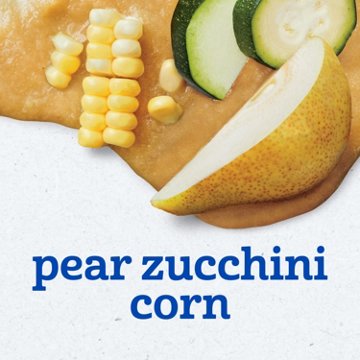 Gerber Stage 2 Baby Food - Pear Zucchini & Corn, 4 oz Tubs