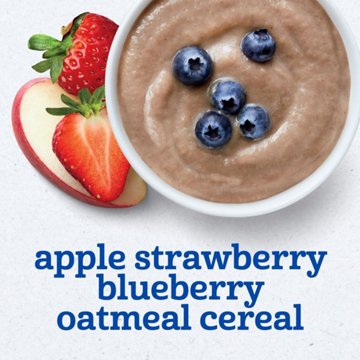Gerber Stage 2 Baby Food - Apple Strawberry Blueberry Oatmeal Cereal, 4 oz Tubs