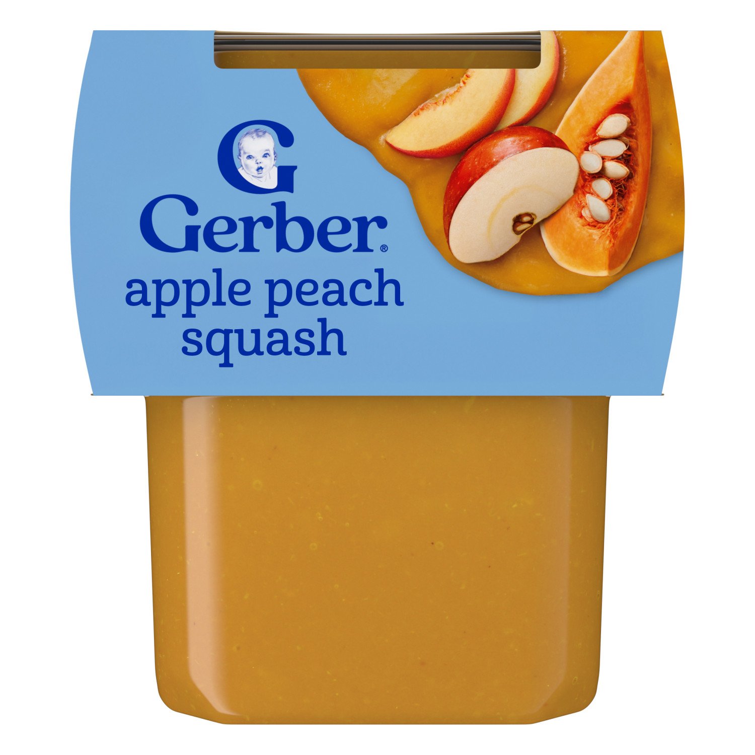 Gerber Stage 2 Baby Food - Apple Peach & Squash, 4 oz Tubs, 2 pk