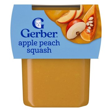 Gerber Stage 2 Baby Food - Apple Peach & Squash, 4 oz Tubs