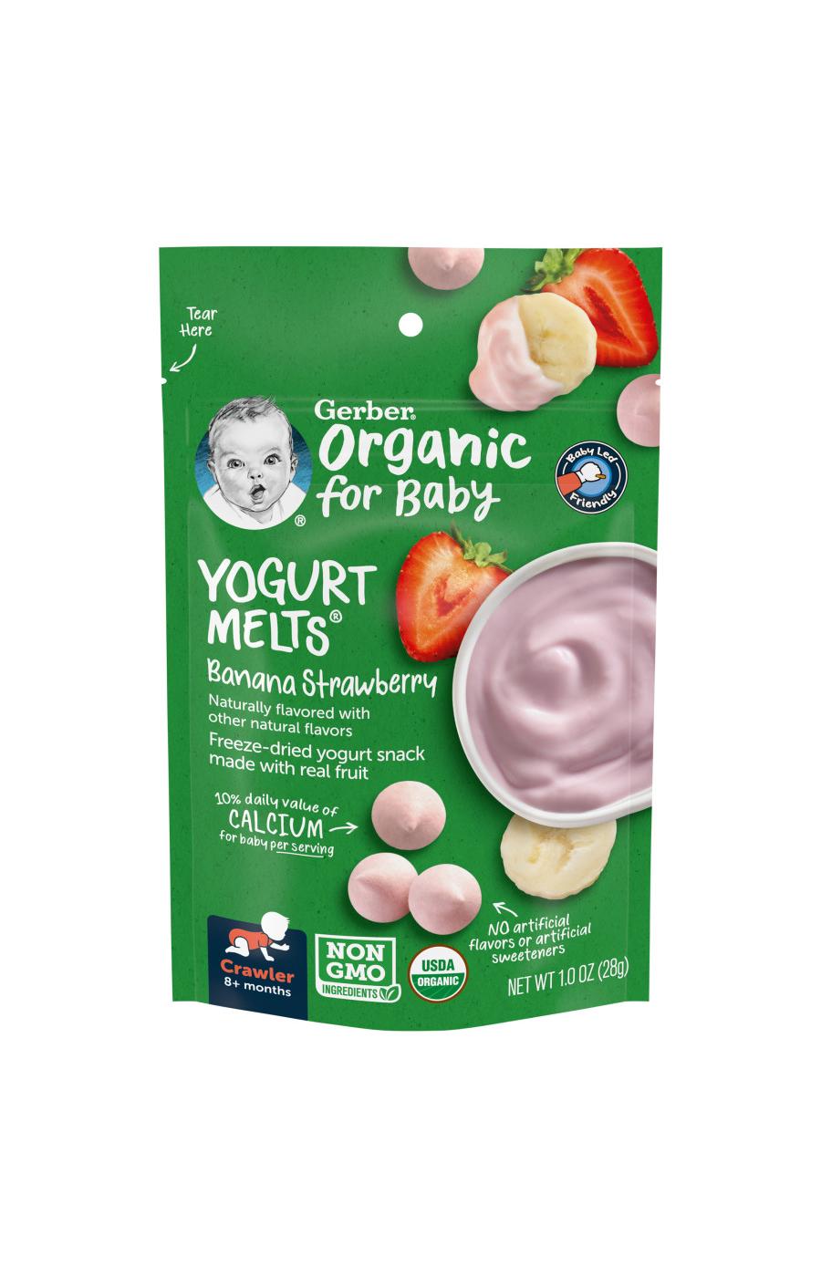 Gerber Organic for Baby Yogurt Melts - Banana & Strawberry; image 1 of 8