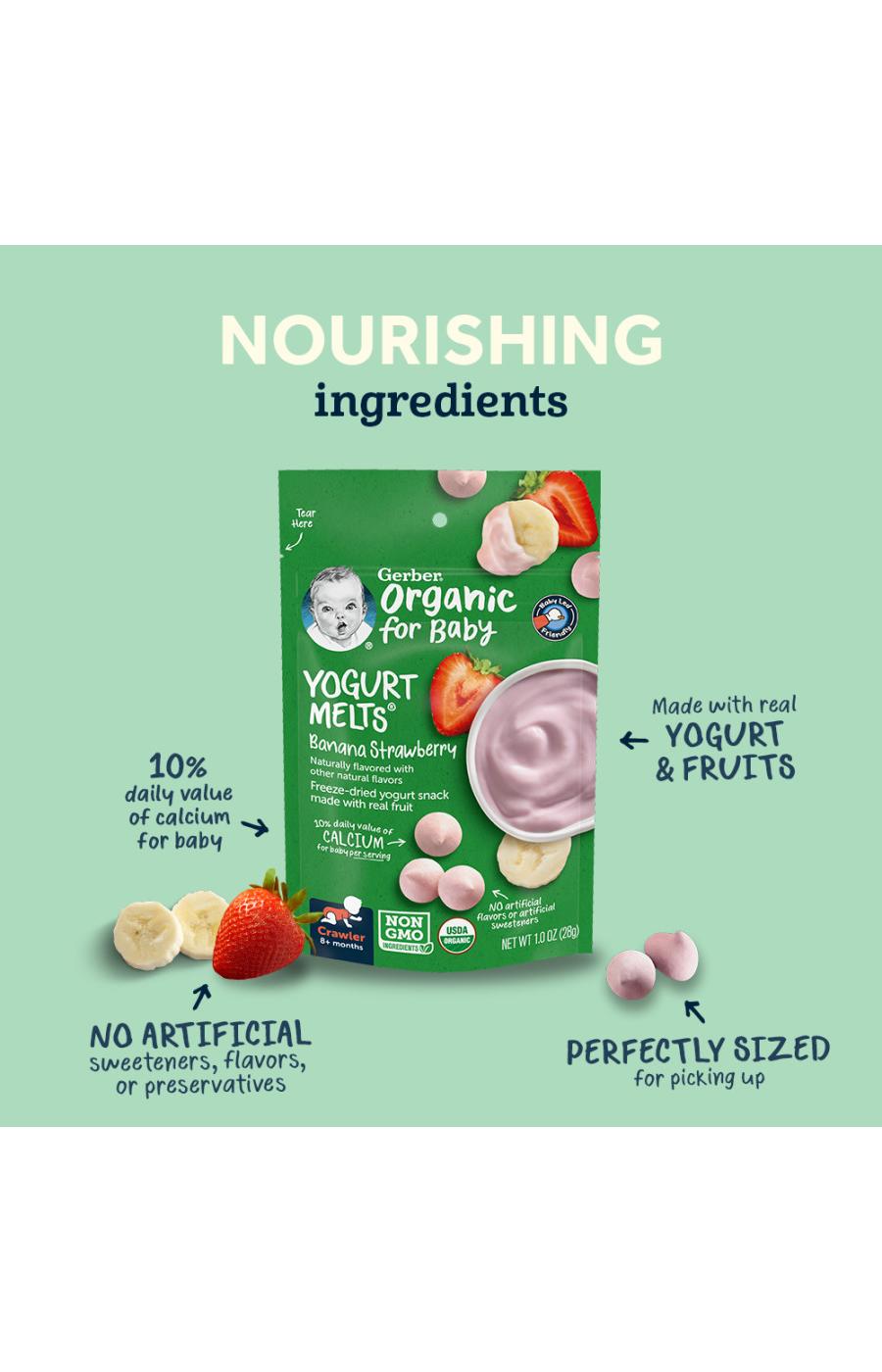 Gerber Organic for Baby Yogurt Melts - Banana & Strawberry; image 4 of 8