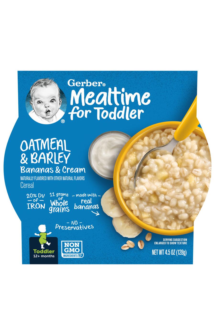 Gerber Mealtime for Toddler Oatmeal & Barley - Bananas & Cream; image 1 of 8