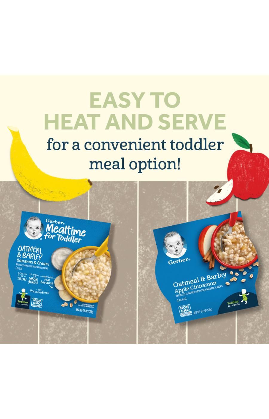 Gerber Mealtime for Toddler Oatmeal & Barley - Bananas & Cream; image 7 of 8