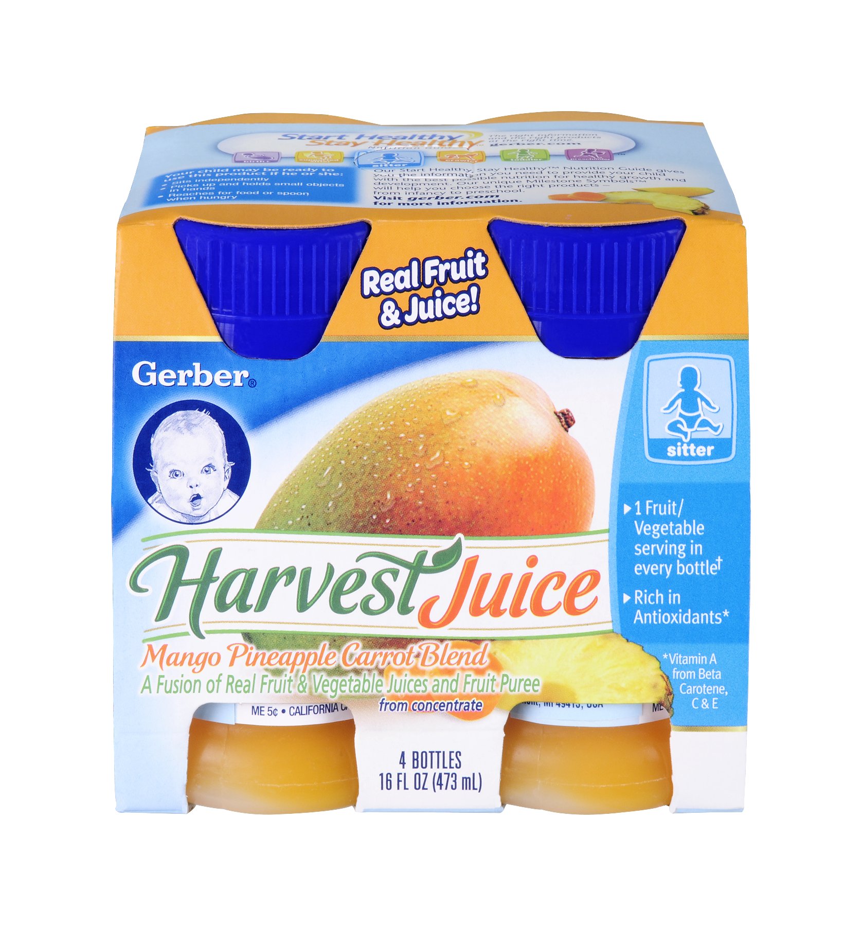 Gerber Harvest Juice - Mango Pineapple Carrot - Shop Juice & water at H-E-B