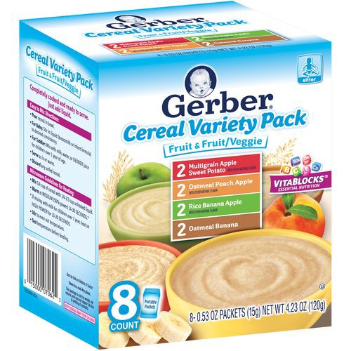 Gerber Cereal Variety Pack Fruit 
