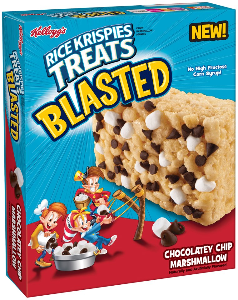 Kellogg's Rice Krispies Treats Blasted Chocolate Chip Marshmallow Bars ...