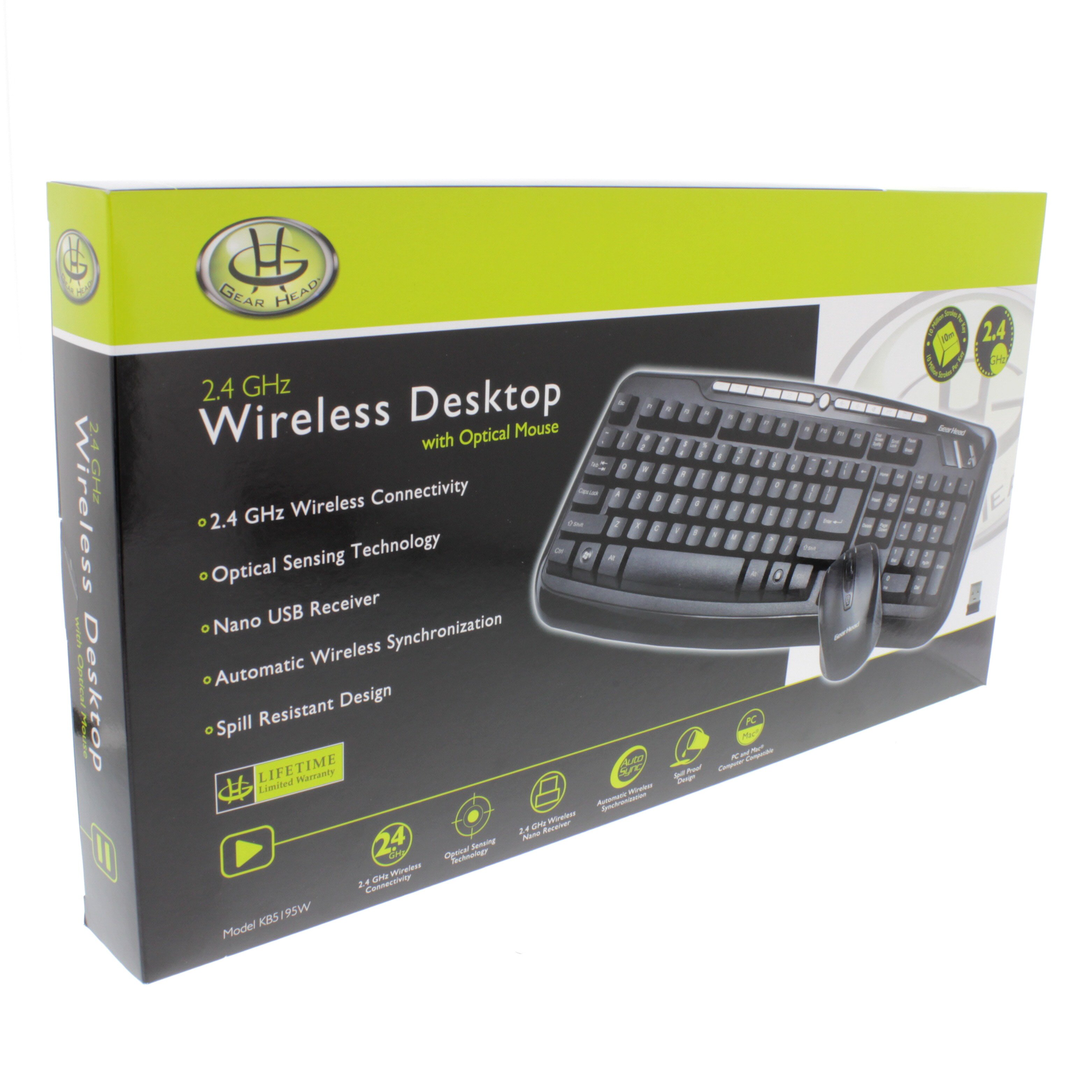 Gear Head 2.4 GHz Wireless Desktop Keyboard With Optical Mouse - Shop