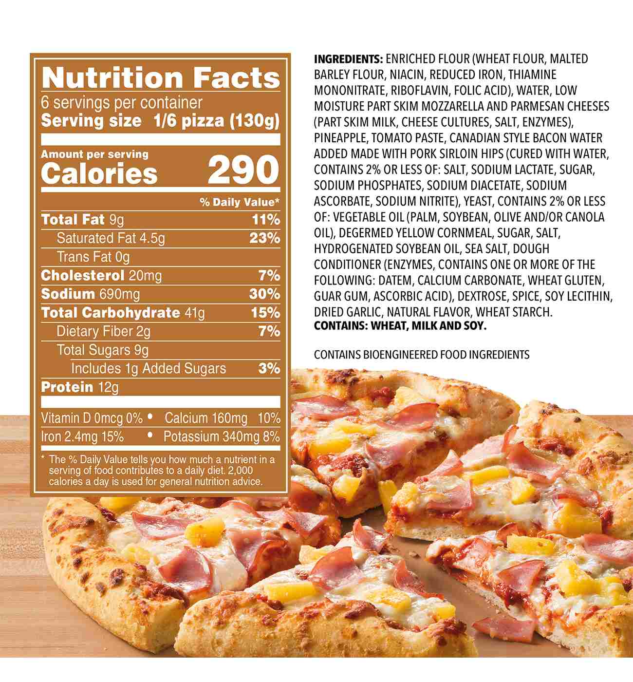 Freschetta Canadian Bacon and Pineapple Naturally Rising Crust Frozen Pizza; image 2 of 7