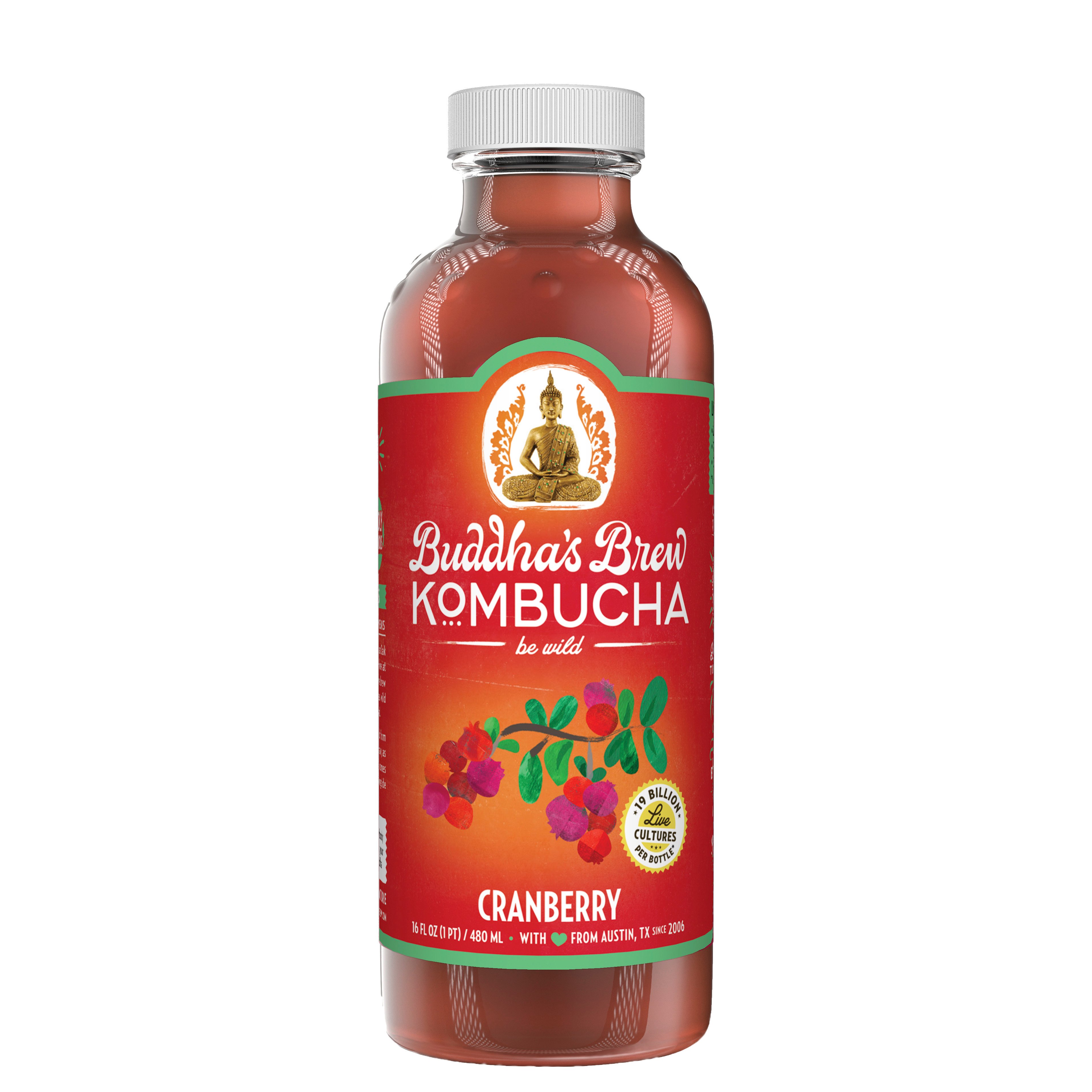 Buddha's Brew Cranberry Kombucha Shop Tea at HEB