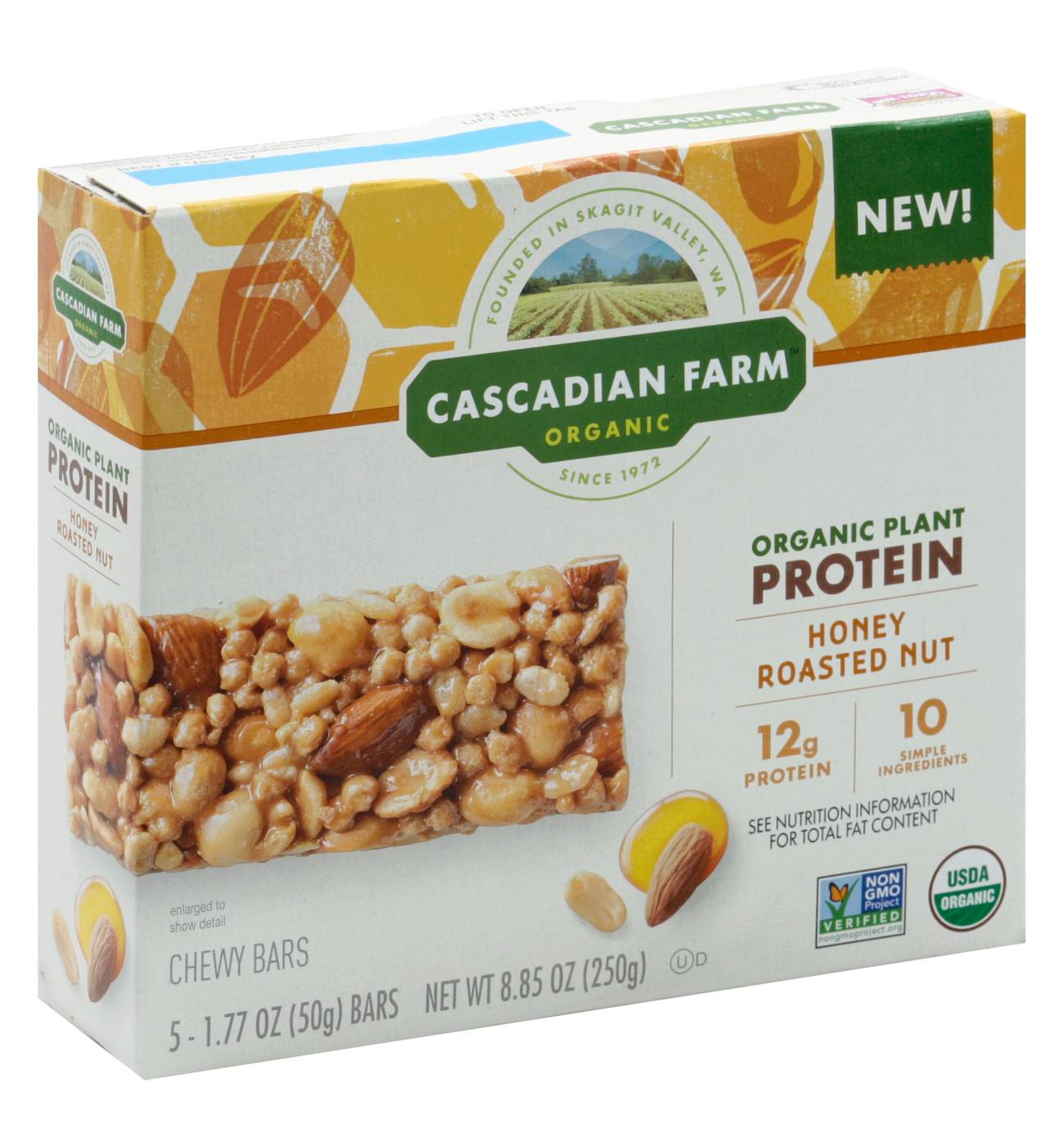 Cascadian Farm Organic Protein Bars Honey Roasted Nut; image 1 of 2