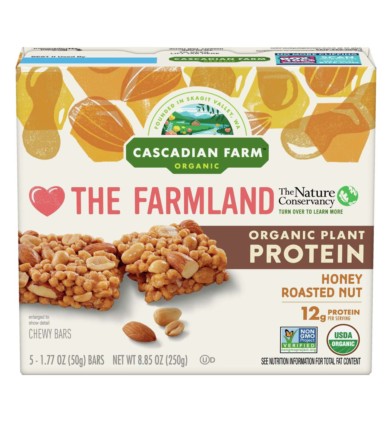 Cascadian Farm Organic Protein Bars Honey Roasted Nut; image 2 of 2