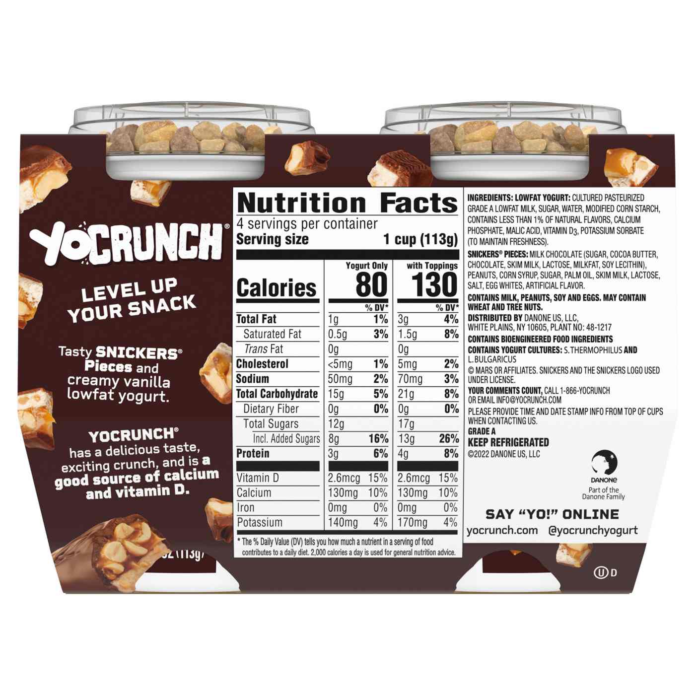 YoCrunch Low-Fat Vanilla with Snickers Yogurt; image 3 of 9