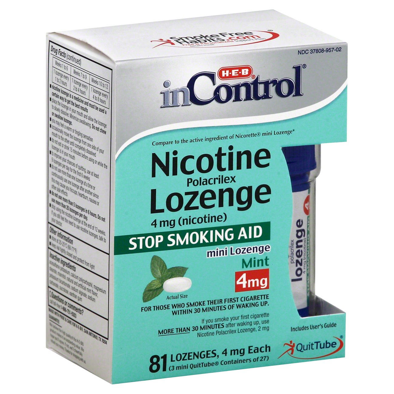 HEB InControl Nicotine Mini Lozenge Mint 4MG Shop Smoking Cessation