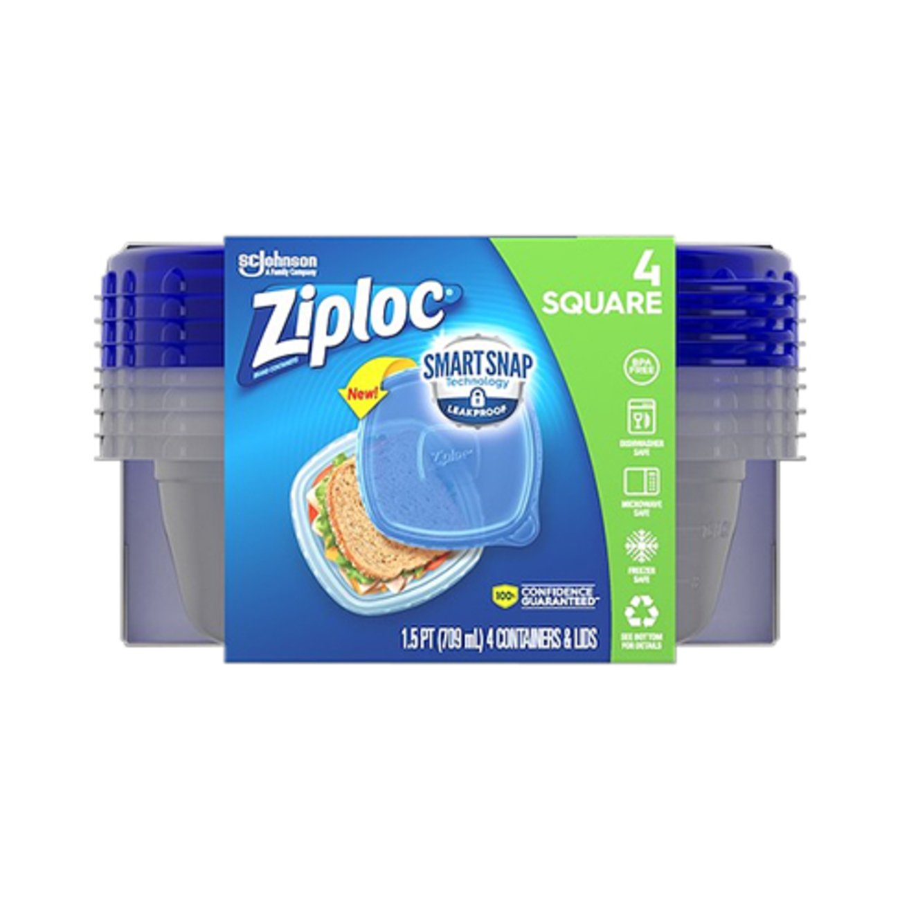 Ziploc Smart Snap Square Storage Containers with Lids Shop Food