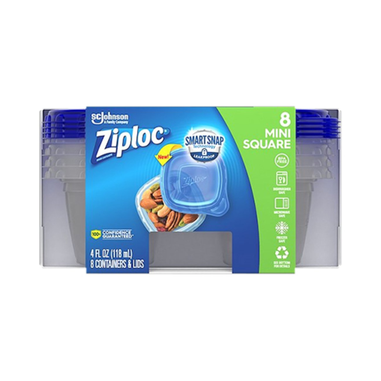 Ziploc 8 Smart Snap Mini Square Storage Containers with Lids Shop